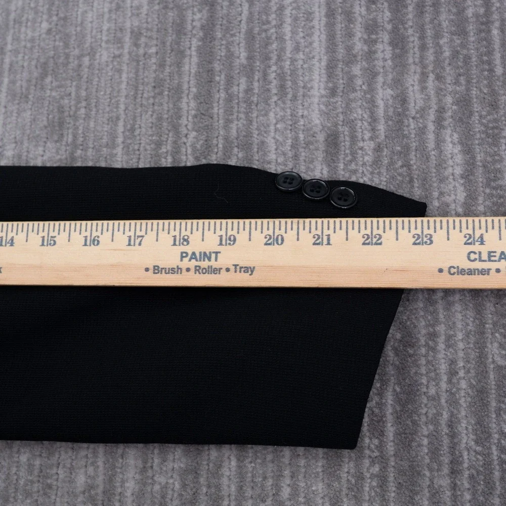 Pronto Uomo Men 40R Blazer Black Worsted Wool 3-Button Sport Coat Made in Canada
